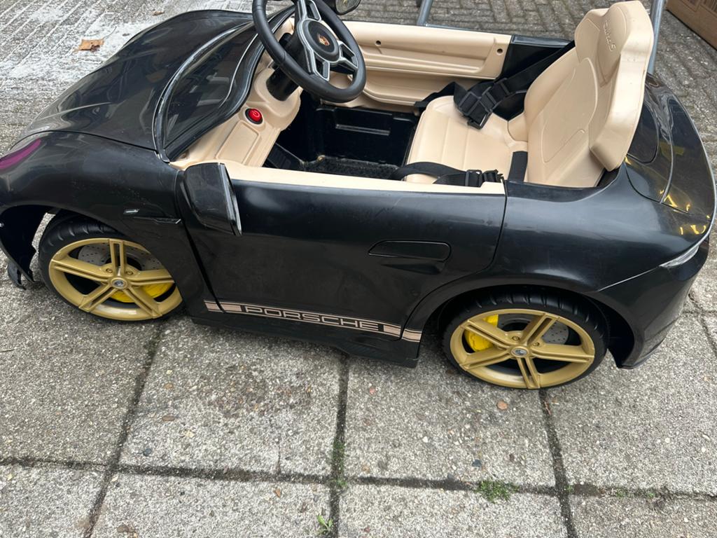 Porsche Taycan Turbo S Elektrische Kinderauto, Kinderen en Baby's, Speelgoed | Buiten | Voertuigen en Loopfietsen, Ophalen, Gebruikt
