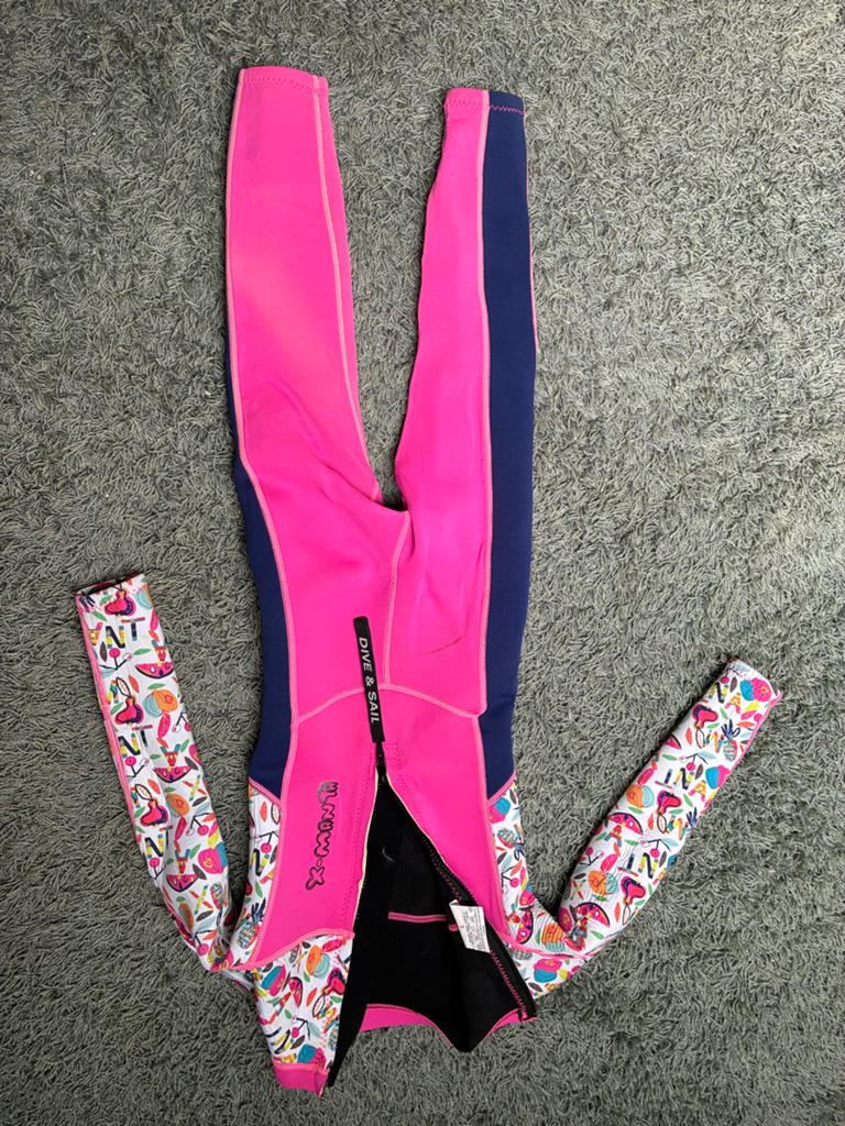 X-Manta kinderwetsuit maat S (128) roze/blauw, Watersport en Boten, Ophalen of Verzenden, Zo goed als nieuw