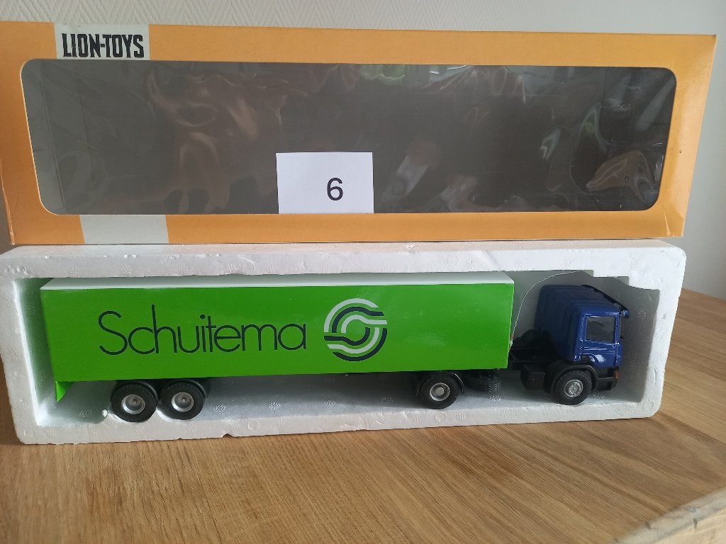 6)Scania Lion Toys, miniatuur metalen vrachtwagen 1:50, Ophalen of Verzenden, Zo goed als nieuw, Bus of Vrachtwagen, Lion Toys