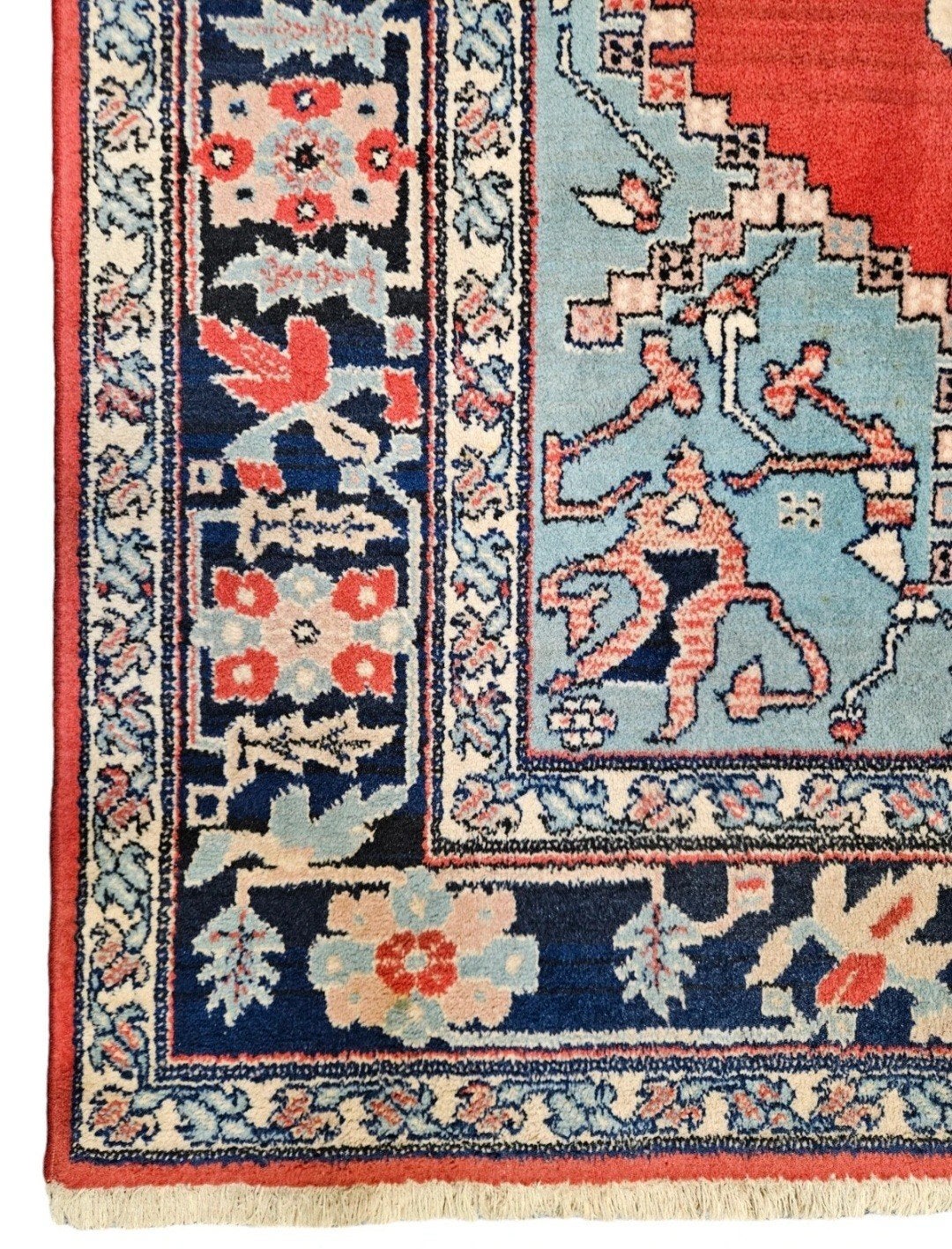 Vintage oosters Persia vloerkleed medallion Heriz 140x190cm, 100 tot 150 cm, Www.hypepopup.nl, Zo goed als nieuw, Www.hypepopup.nl