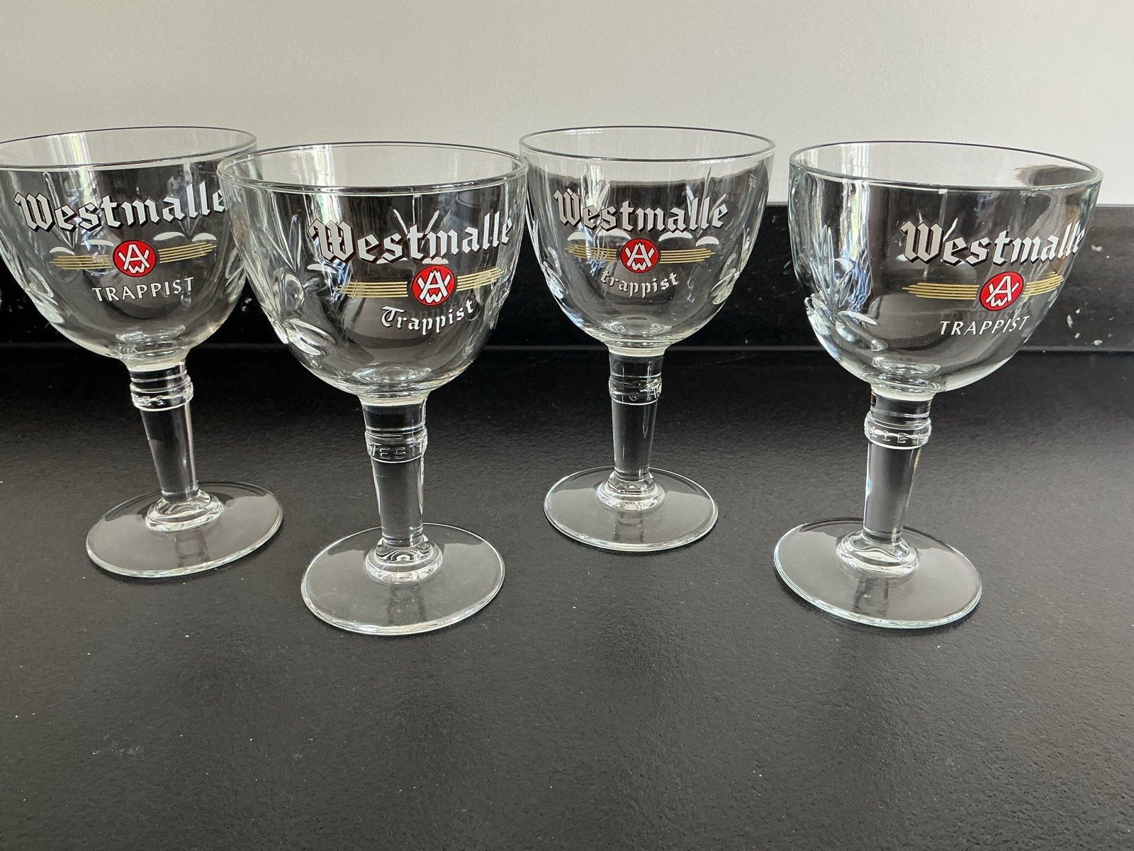 4 Westmalle Trappistenbier Glazen, Verzamelen, Biermerken, Ophalen of Verzenden, Zo goed als nieuw, Glas of Glazen, Overige merken