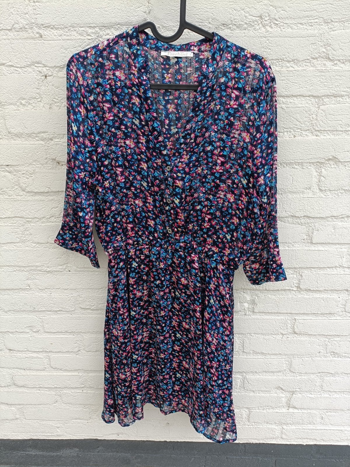 Freebird jurk met bloemenprint - Maat S, Kleding | Dames, Meerkleurig, Ophalen of Verzenden, Zo goed als nieuw, Maat 36 (S)