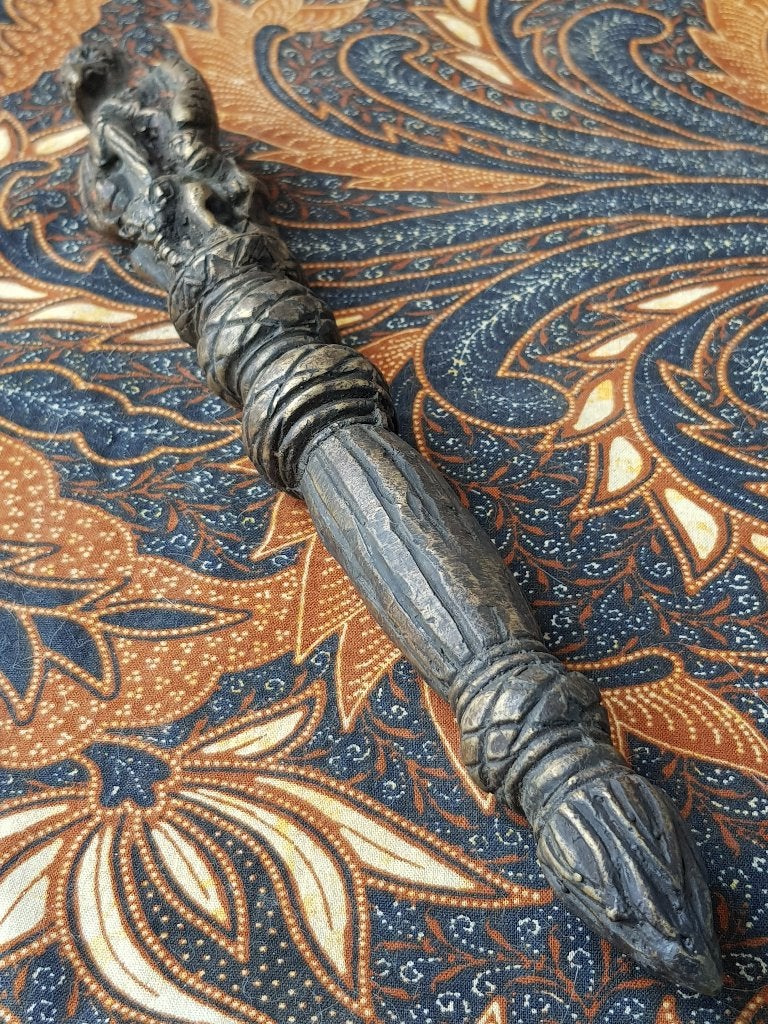 Mooie originele antieke staf van brons met Garuda 27 cm., Ophalen of Verzenden