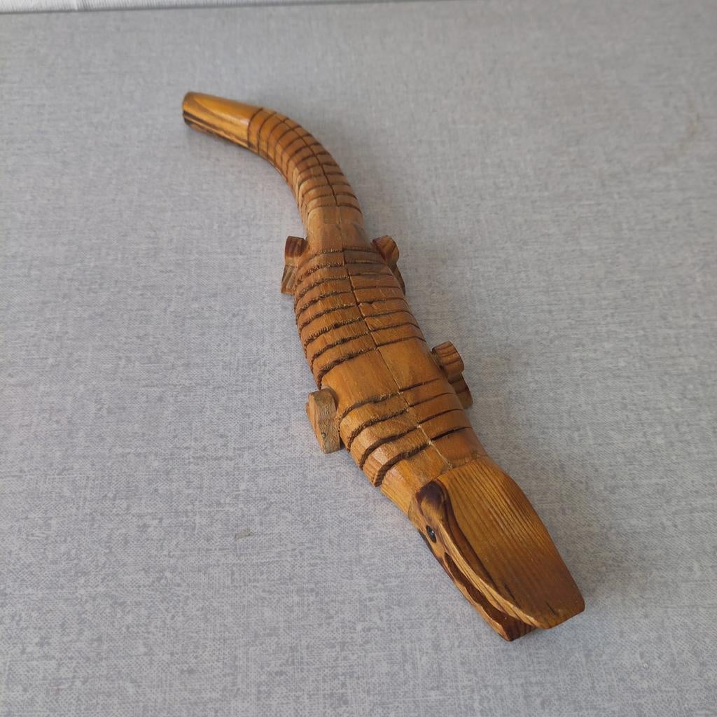 Houten beweegbare krokodil, Ophalen of Verzenden, Gebruikt, Overige typen