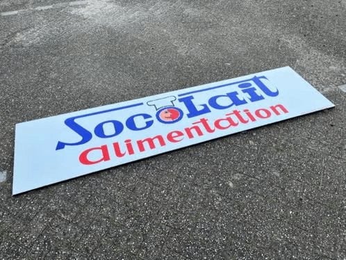 Origineel emaille reclame bord Socolait Alimentation - GROOT, Ophalen of Verzenden, Gebruikt, Reclamebord
