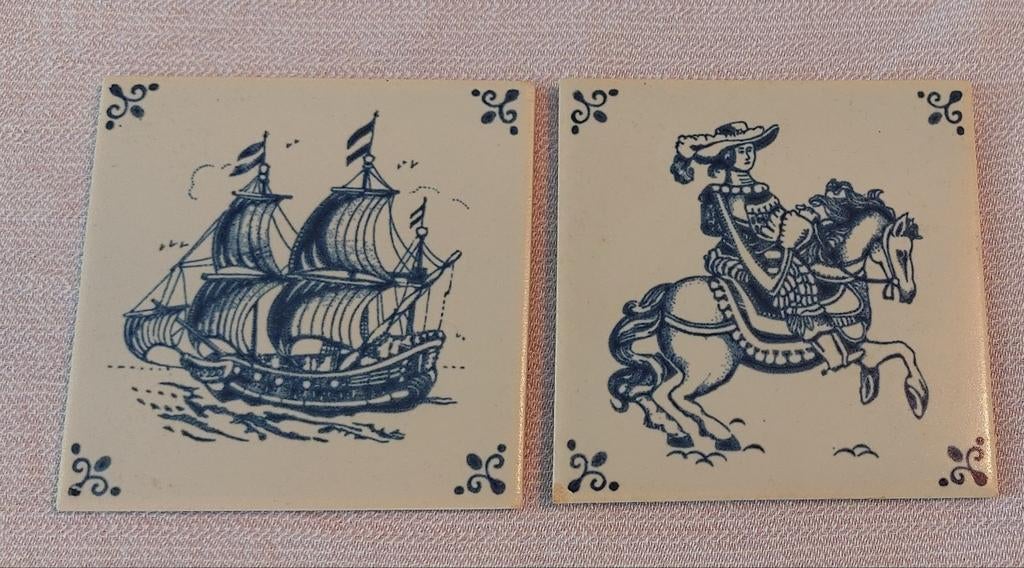 2x Delfts blauw wandtegels 11 bij 11 cm!!, Antiek en Kunst, Ophalen of Verzenden