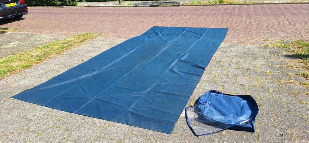 Blauw grondzeil/tenttapijt voor caravan/camper, Caravans en Kamperen, Caravan accessoires, Ophalen, Gebruikt