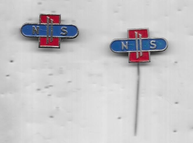 N.S. NEDERLANDSE SPOORWEGEN 2 STUKS SPELDEN, Verzamelen, Spoorwegen en Tramwegen, Ophalen of Verzenden, Gebruikt, Overige soorten