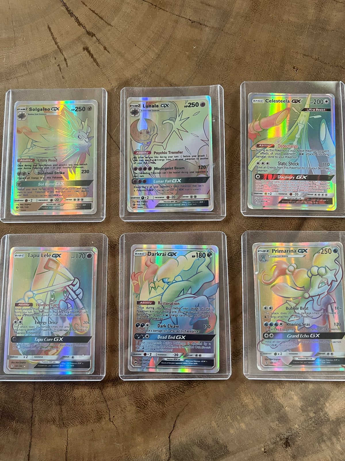 Pokémon GX Kaarten Set - Solgaleo, Lunala, Celesteela, Tapu, Ophalen of Verzenden, Zo goed als nieuw, Meerdere kaarten