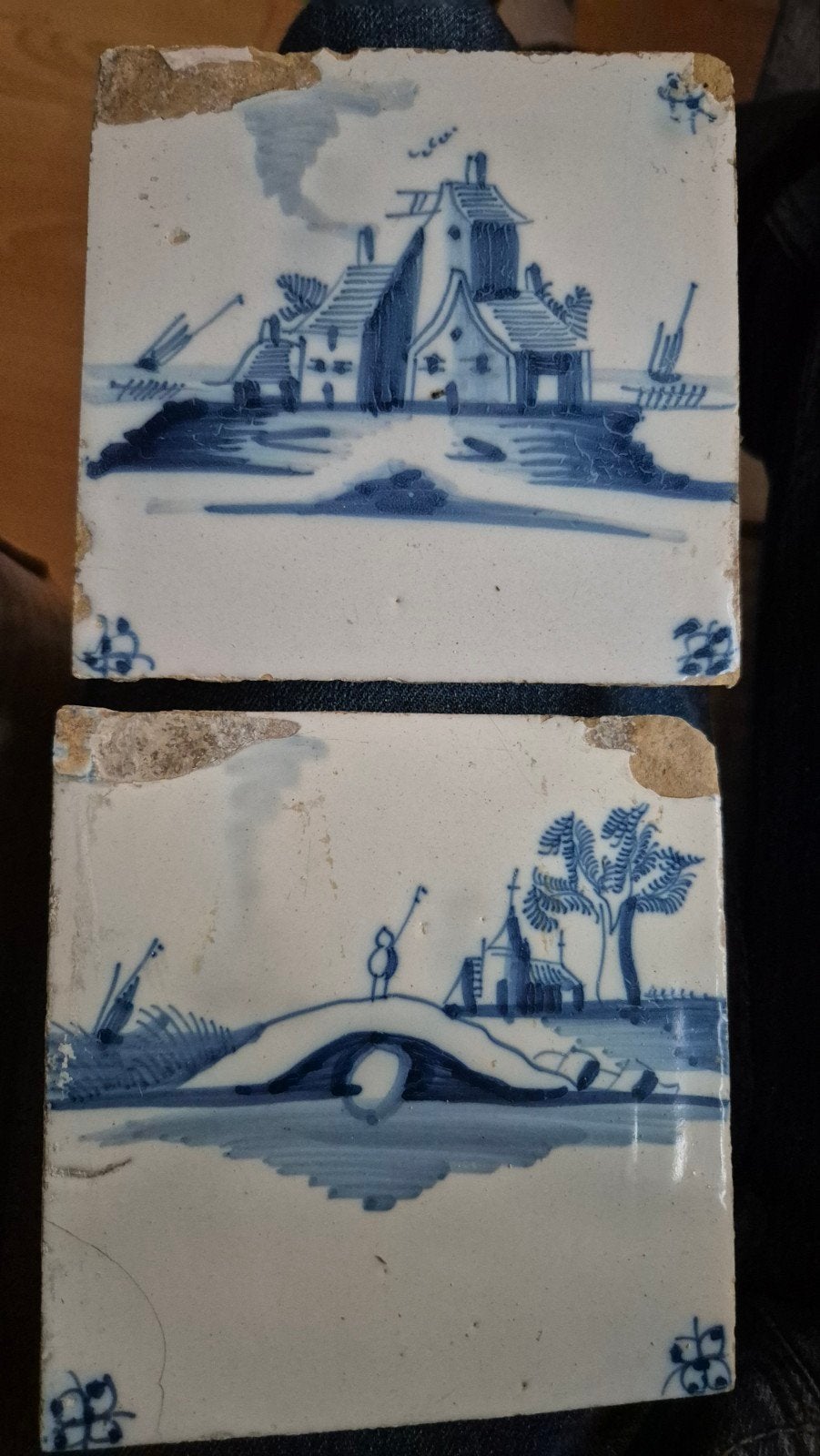 Antieke Delfts Blauwe Tegels - Zolder Vondst, Ophalen