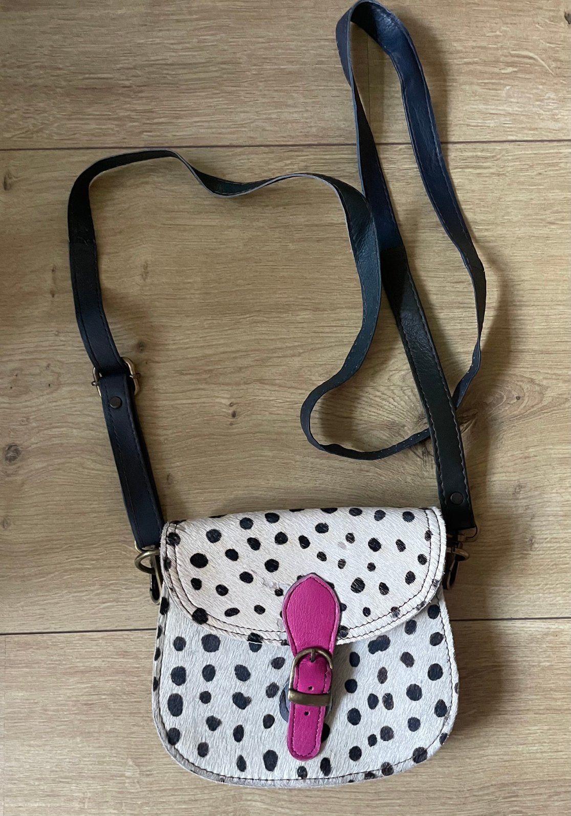 Leuke schoudertas Animal Bag Unique Brand leer  dalmatier, Ophalen of Verzenden, Zo goed als nieuw, Leer