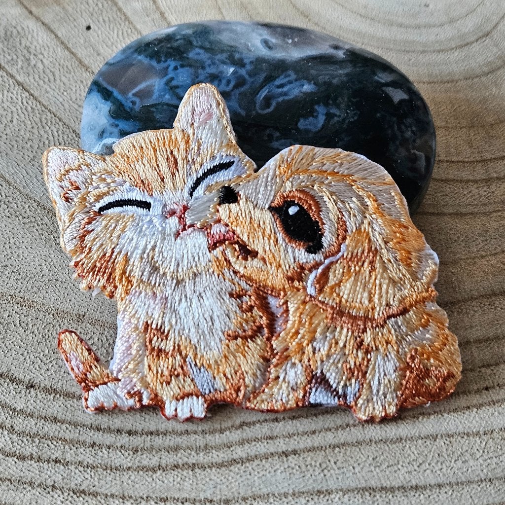 Strijk embleem Iron on Patch Puppy en kitten applicatie, D, Nieuw, Ophalen of Verzenden, D