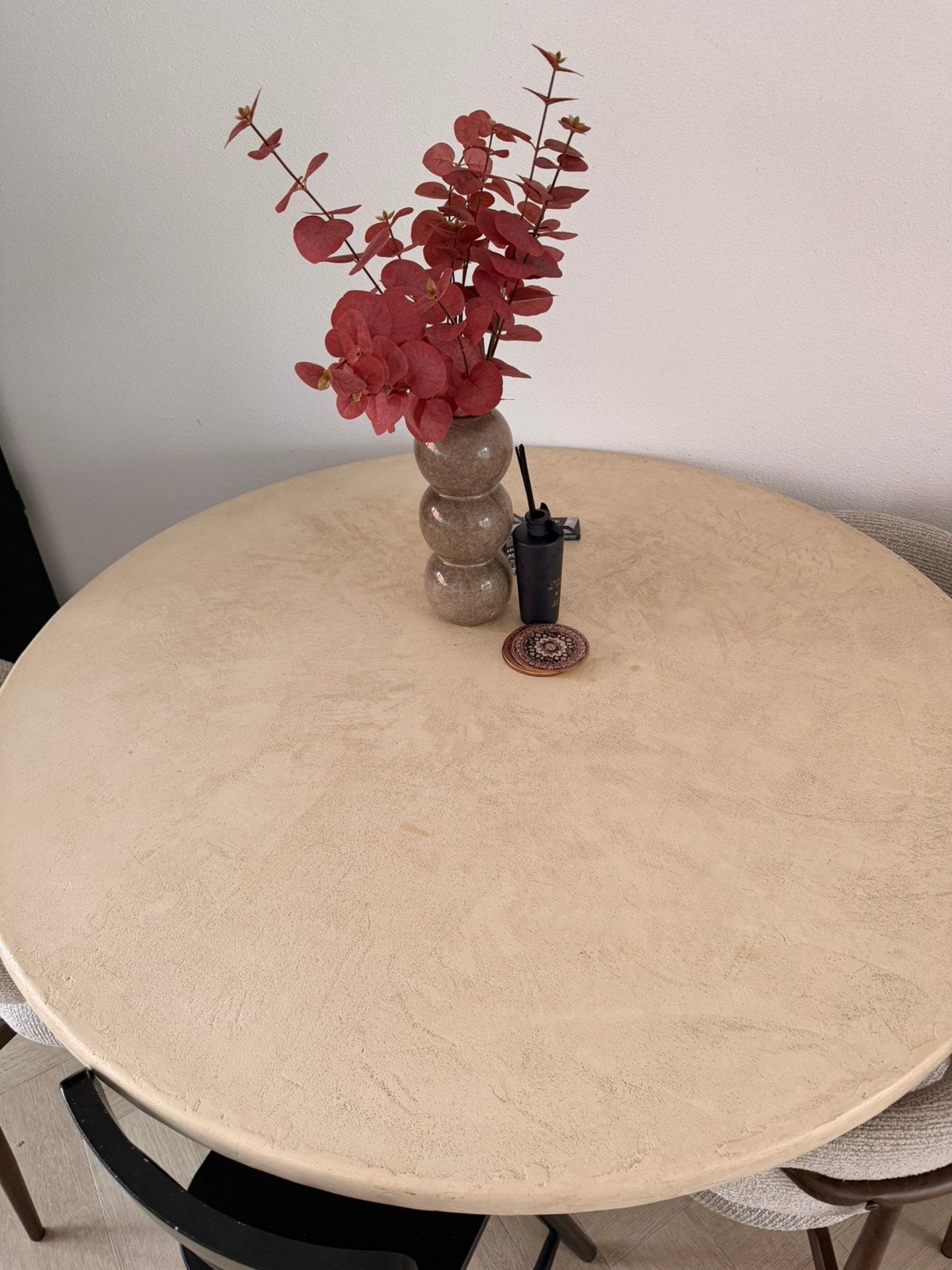 Ronde eettafel beton cire, Ophalen of Verzenden, Zo goed als nieuw, Rond, 100 tot 150 cm