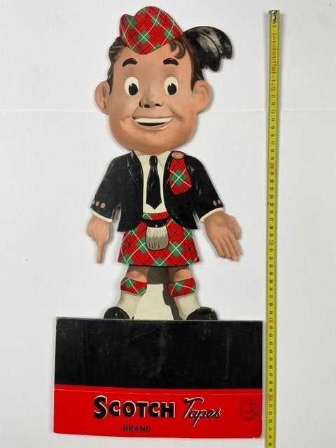 reklame display Scotch tapes (laatste exemplaar) jaren 1950, Ophalen of Verzenden, Gebruikt, Reclamebord
