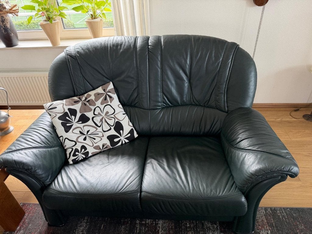 Bankstellen + fauteuil, Ophalen, Gebruikt, 75 tot 100 cm, Rechte bank