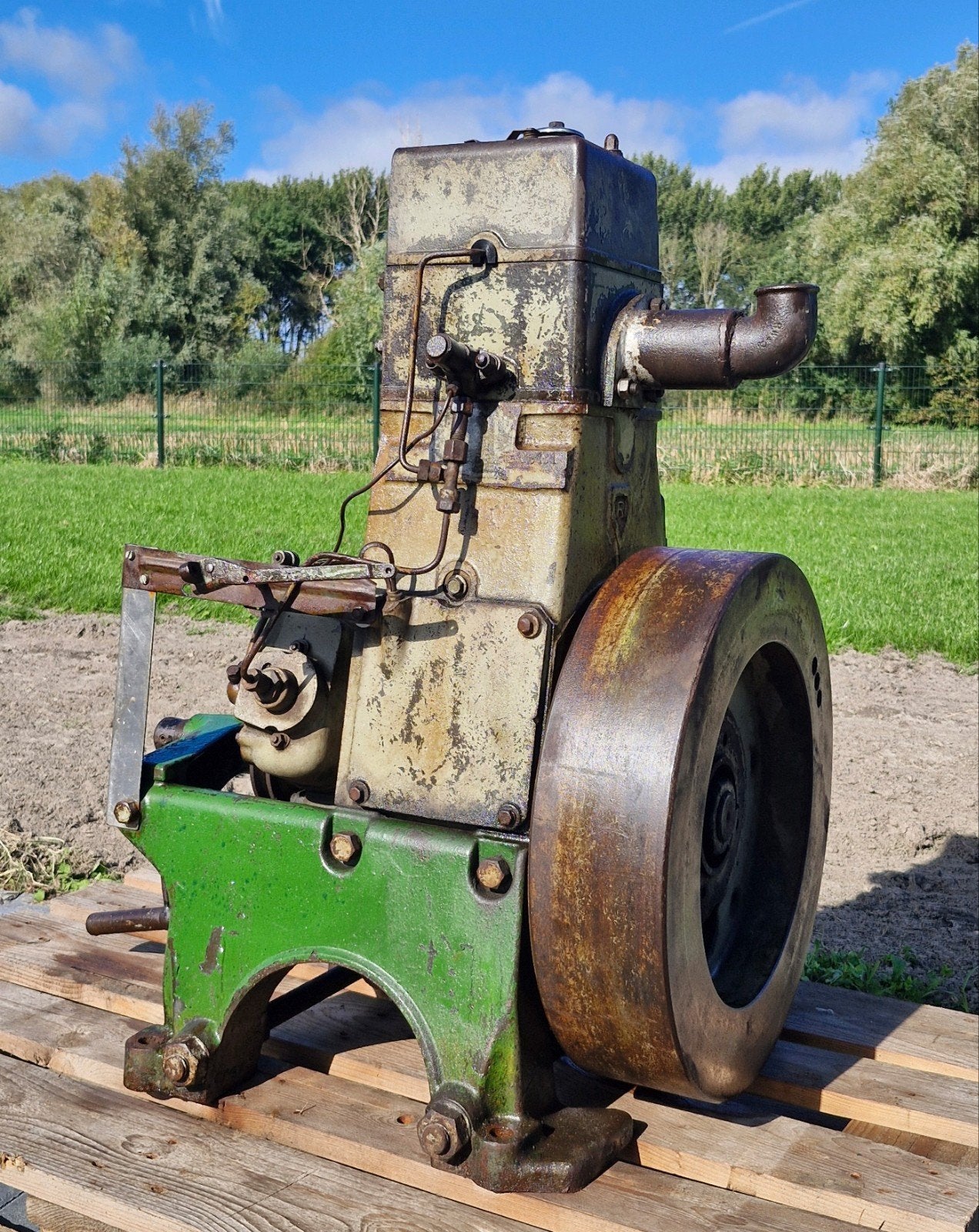 Antieke Stationaire Motor, Doe-het-zelf en Verbouw, Ophalen of Verzenden, Gebruikt, Dieselmotor