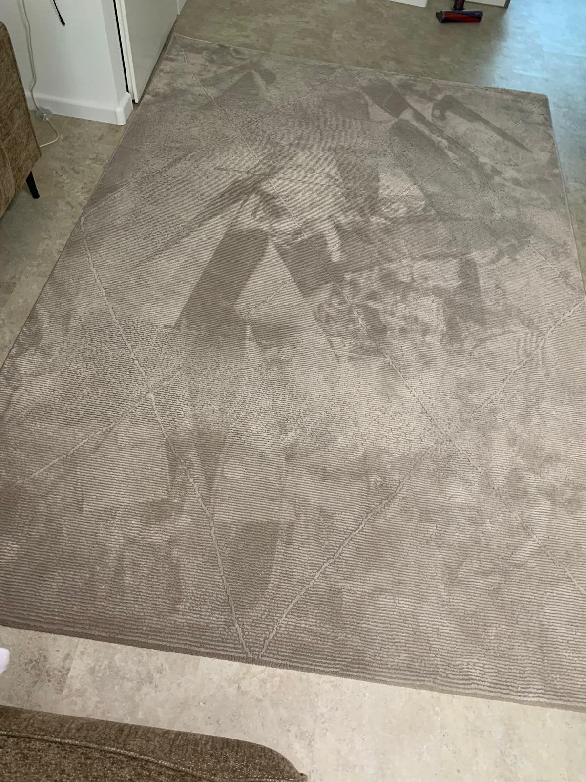 Vloerkleed taupe 200x290cm, Ophalen, 200 cm of meer, Zo goed als nieuw, 200 cm of meer