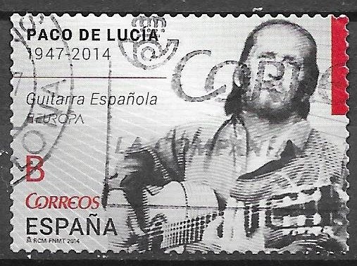 Spanje: Mi. 4878 uit 2014  gitaar, Postzegels en Munten, Ophalen of Verzenden, Gestempeld