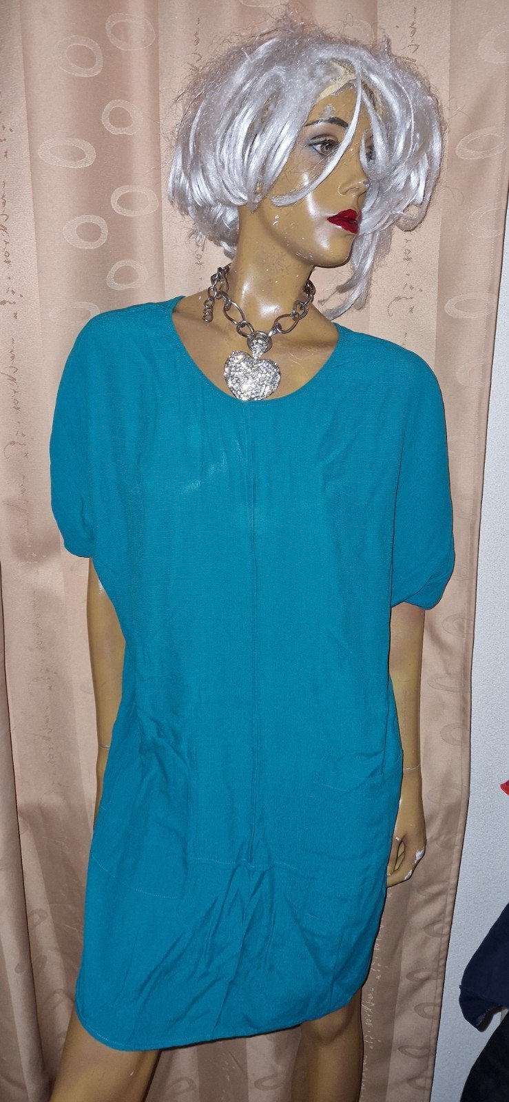 Turquoise jurk met korte mouwen van didi maat M zgan, Kleding | Dames, Maat 38/40 (M), Blauw, Didi, Ophalen of Verzenden
