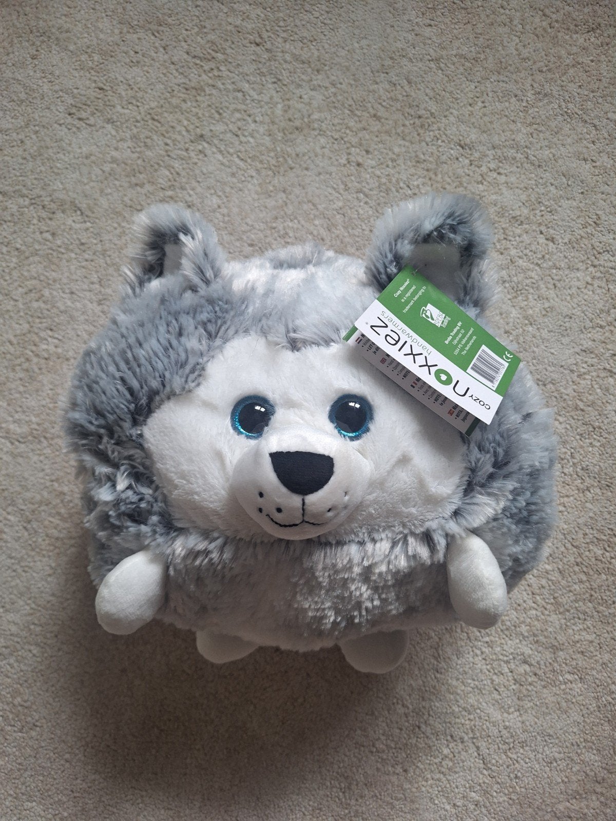 Nieuwe Zaixxou Cozy handwarmer knuffel - Husky, Overige merken, Grijs, Nieuw, Met label