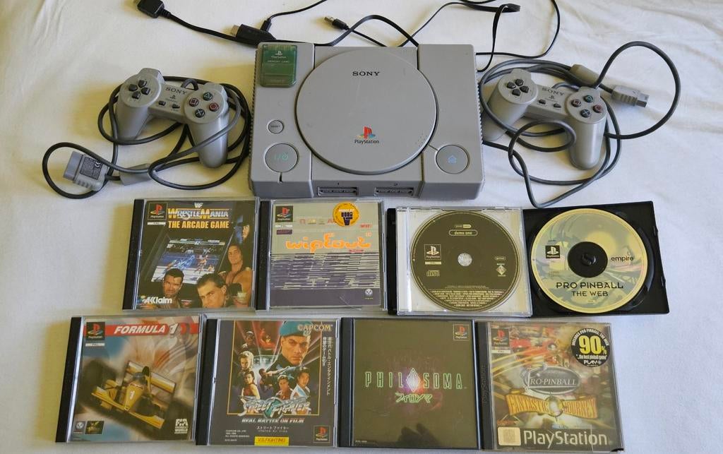 PlayStation 1 met 2 Controllers, Games & HDMI Conve, Ophalen of Verzenden