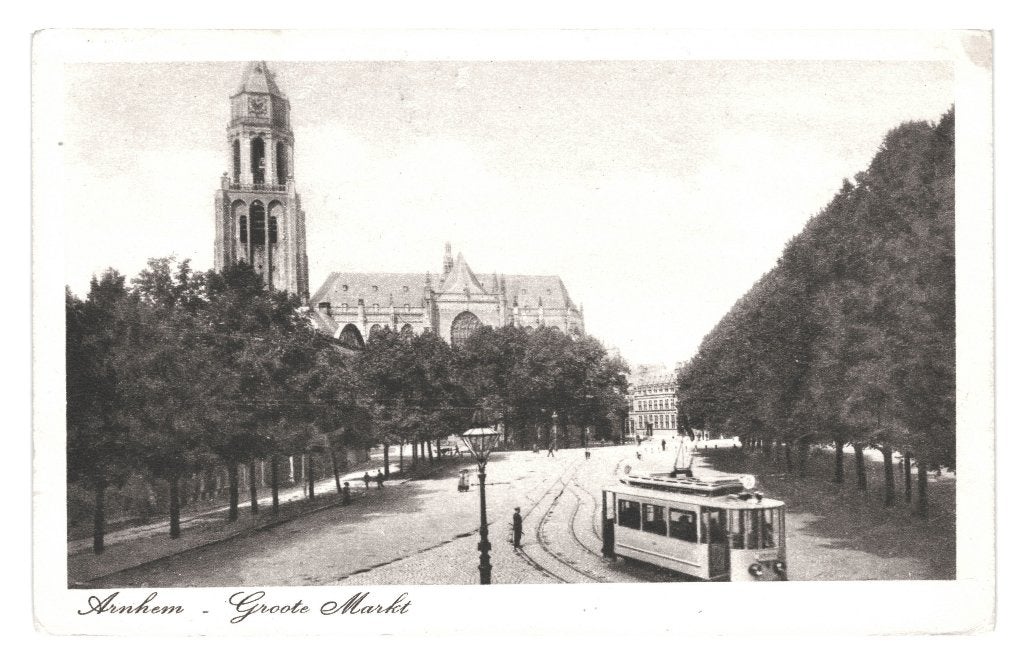 968327 Arnhem Groote Markt Tram 1922 Gelopen