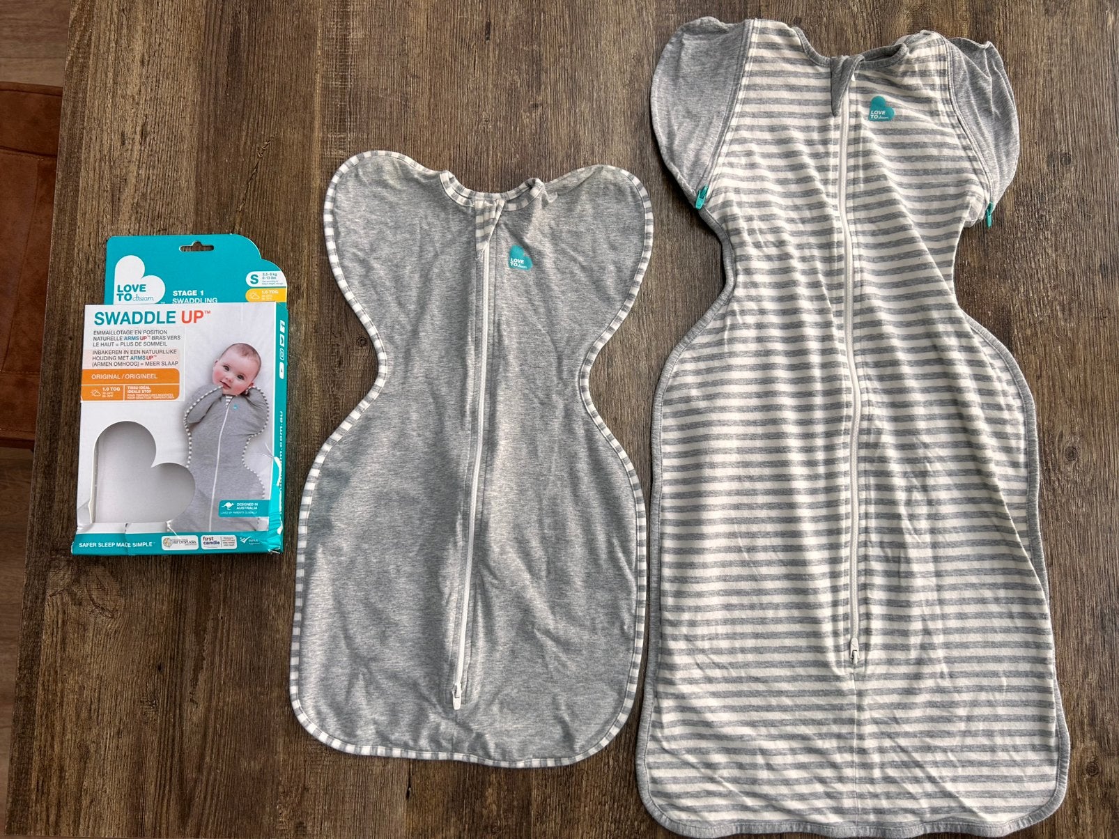 Love To Swaddle Up & Slaapzakken (2 stuks), Ophalen of Verzenden, Zo goed als nieuw, 70 tot 85 cm, Slaapzak