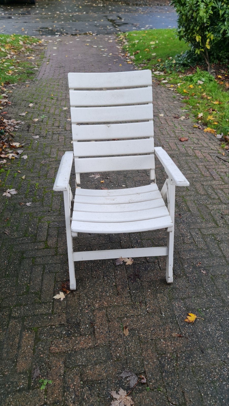 Vintage houten terrasstoel - inklapbaar, Tuin en Terras, Ophalen, Gebruikt, Hout, Inklapbaar