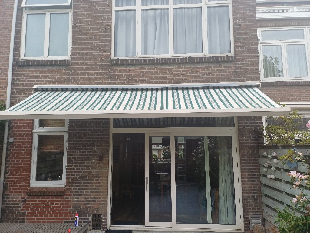 Elektrisch Zonnescherm, Tuin en Terras, Zonneschermen, Ophalen, Gebruikt, 450 cm of meer, Elektrisch