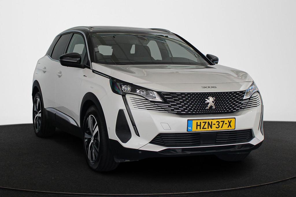 Peugeot 3008 1.6 HYbrid 225 GT Panoramadak / Achteruitrijcam, Auto's, Peugeot, Euro 6, Alcantara, Wit, Plug-in hybride