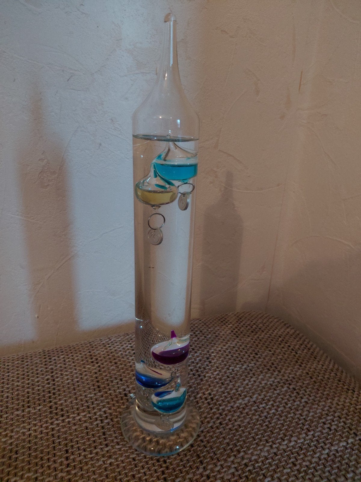 Galileo Thermometer - 34 cm hoog, Decoratieve thermometer, Ophalen of Verzenden, Gebruikt, Glas