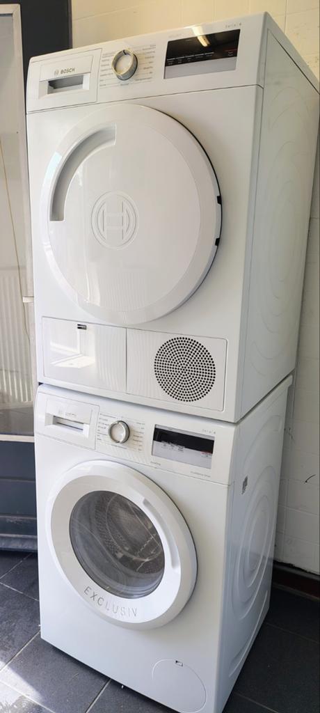 Bosch Wasmachine en Condensdroger Set - 8kg, Nette Staat, 8 tot 10 kg, Ophalen of Verzenden, Zo goed als nieuw, 85 tot 90 cm