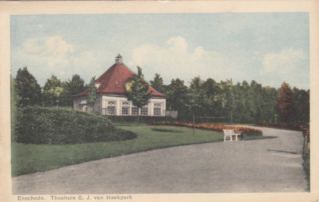 Enschede - Theehuis G.J.van Heekpark, Verzenden, 1920 tot 1940, Gelopen, Overijssel