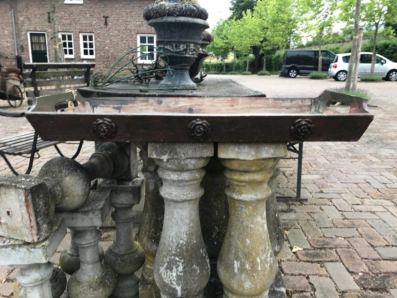 Oud houten dienblad, Ophalen
