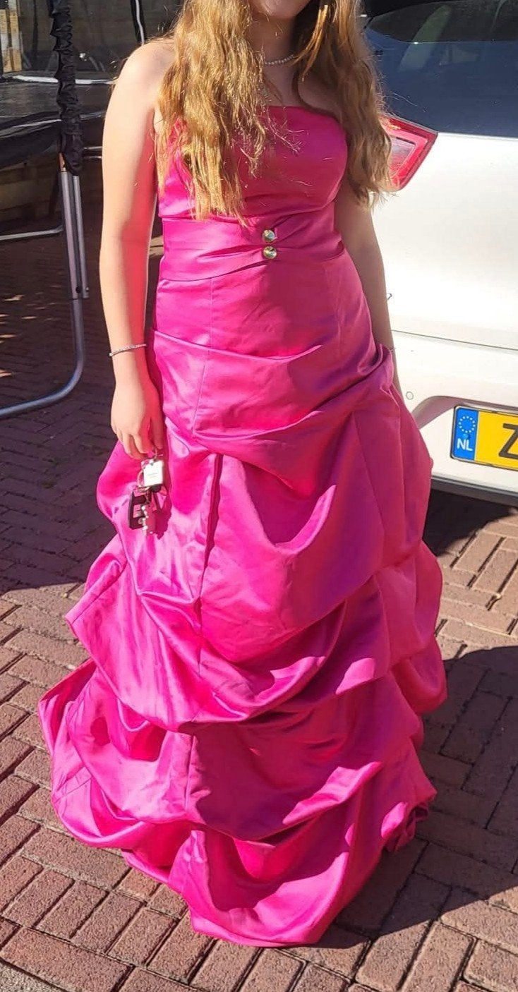 Roze Galajurk / Avondjurk Maat S, Ophalen of Verzenden, Roze, Maat 36 (S), Onder de knie