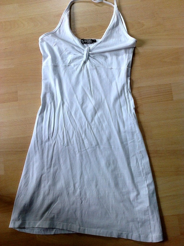 zomer jurk wit tricot met bandjes S jurkje, Wit, Nieuw, Ophalen of Verzenden, Maat 36 (S)
