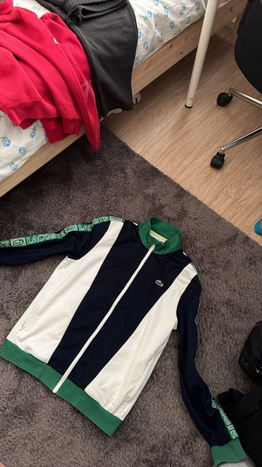 Lacoste Trainingsjack - Donkerblauw, Wit, Groen, Ophalen of Verzenden, Zo goed als nieuw, Overige maten, Blauw