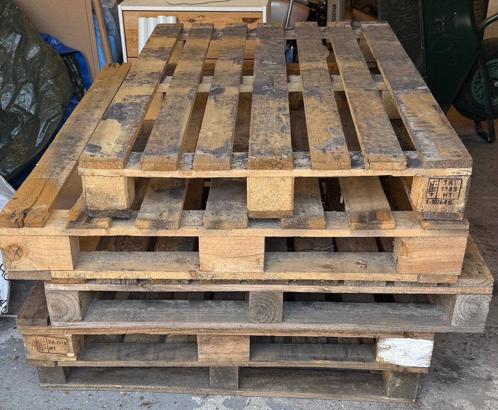 Gebruikte houten pallets, Doe-het-zelf en Verbouw, Hout en Planken, Ophalen, Gebruikt, Pallet, Minder dan 200 cm