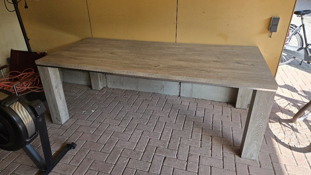 Eettafel of werktafel, Huis en Inrichting, Tafels | Eettafels, Ophalen, Kunststof, Gebruikt, 200 cm of meer