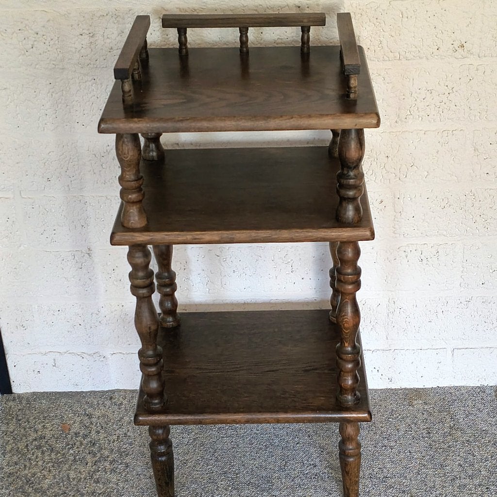 Eiken etagère telefoonkastje, Huis en Inrichting, Ophalen, Zo goed als nieuw, Etagère, Hout