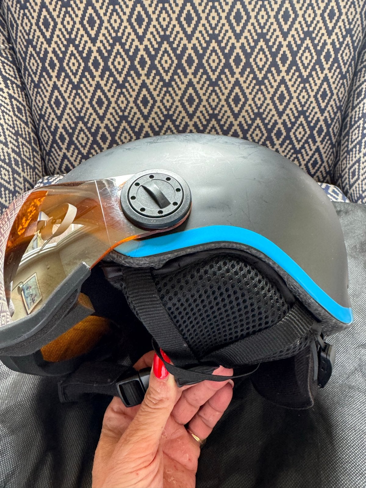 Salomon kinder skihelm zwart/blauw, maat M, licht gebruikt, Gebruikt, Overige typen, Skiën, Salomon