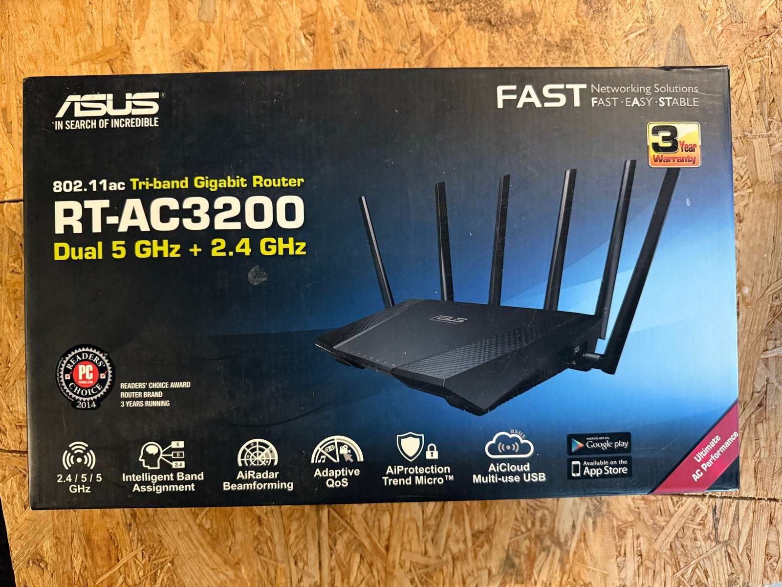 ASUS RT-AC3200 Tri-band Gigabit Router, Ophalen of Verzenden, Zo goed als nieuw, Router