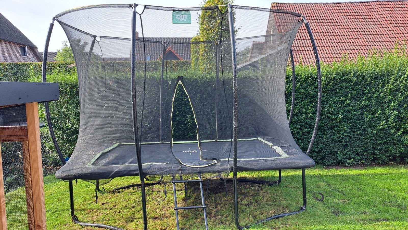 EXIT Toys Trampoline met Veiligheidsnet - Rechthoekig, Ophalen, Gebruikt