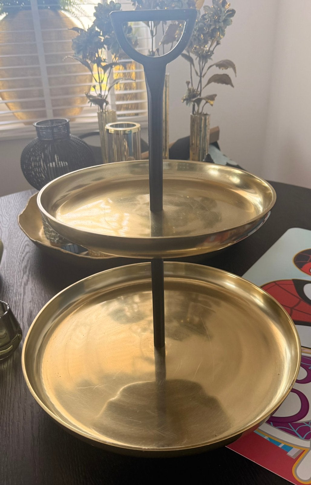 Riviera maison etagere zwart met goud, Ophalen of Verzenden, Zo goed als nieuw