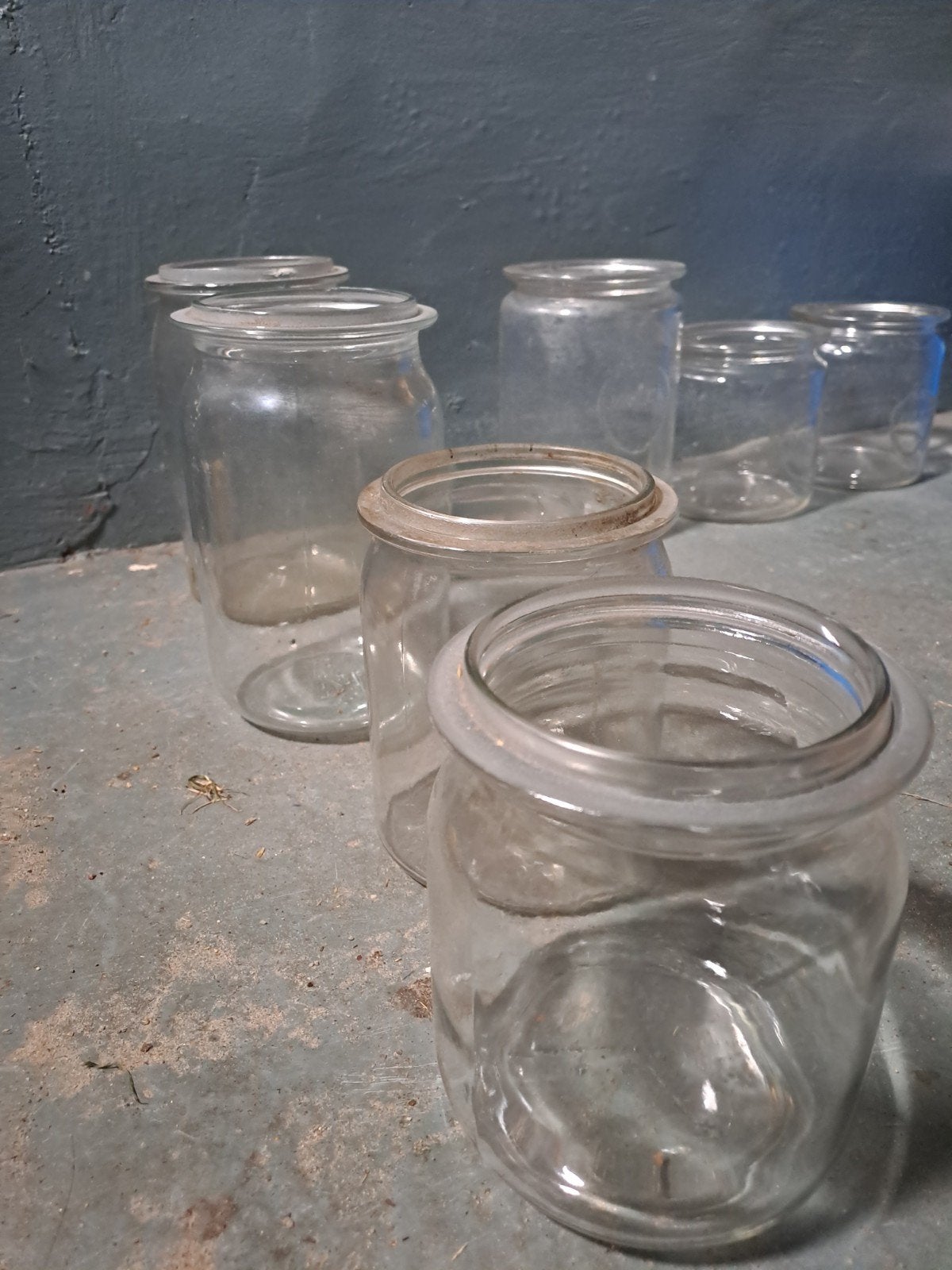 Set van 4 glazen voorraadpotten met deksel (1L en 1.5L), Voorraadpot, Ophalen, Gebruikt, Glas