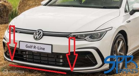 BUMPERLIJST MIDDEN VOORBUMPER GOLF 8 R-LINE SIERLIJST '20-24, Gebruikt, VOLKSWAGEN, Volkswagen, Ophalen of Verzenden