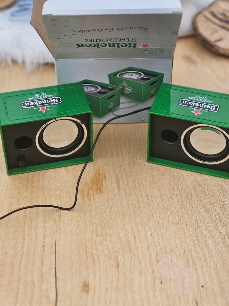 Heineken Speakerkratjes - Draagbare USB Speakers, Ophalen of Verzenden, Zo goed als nieuw