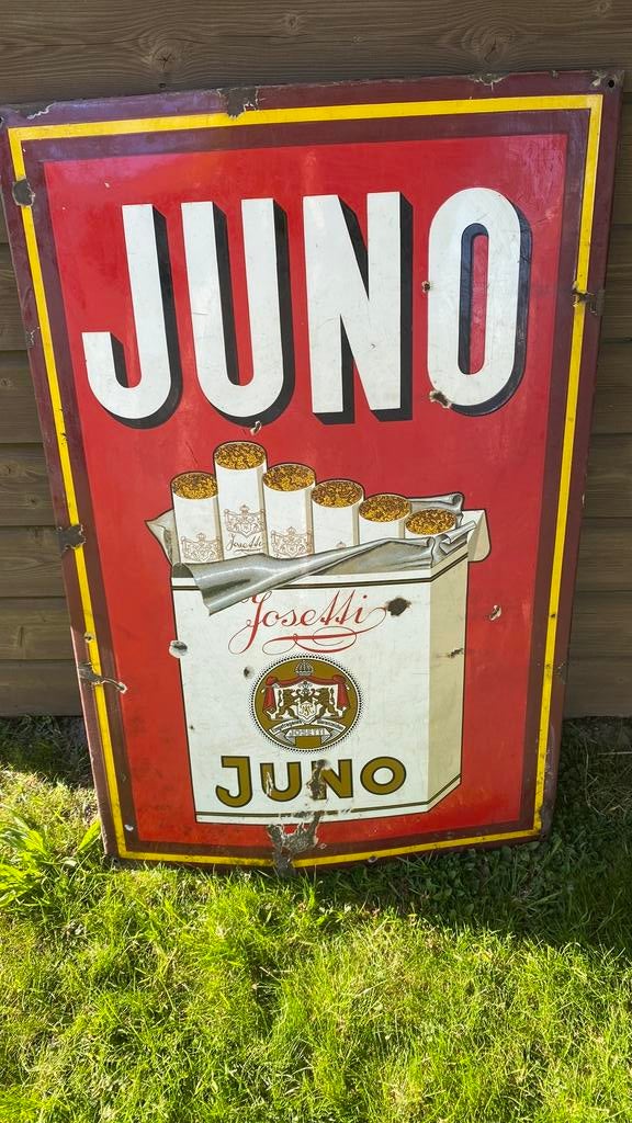 JUNO JOSETTTI emaille reclamebord XXL, Ophalen, Gebruikt, Reclamebord