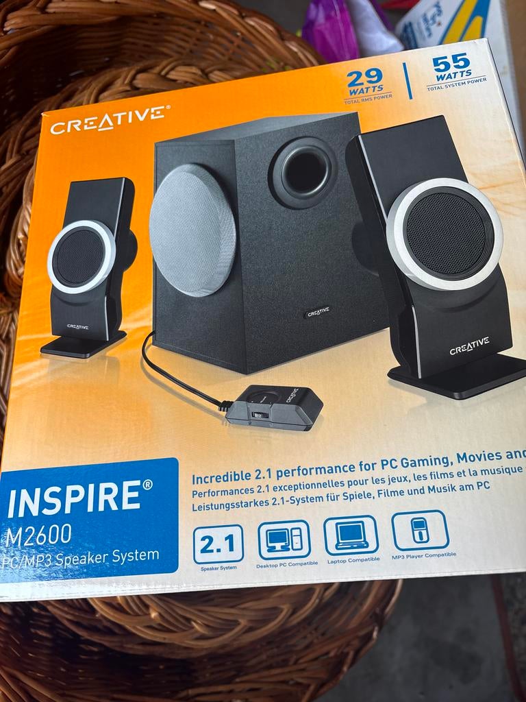 Creative Inspire M2600 PC/MP3 Speaker Systeem, Computers en Software, Pc speakers, Inspire, Nieuw, Audiokanaal 2.1, Ophalen of Verzenden