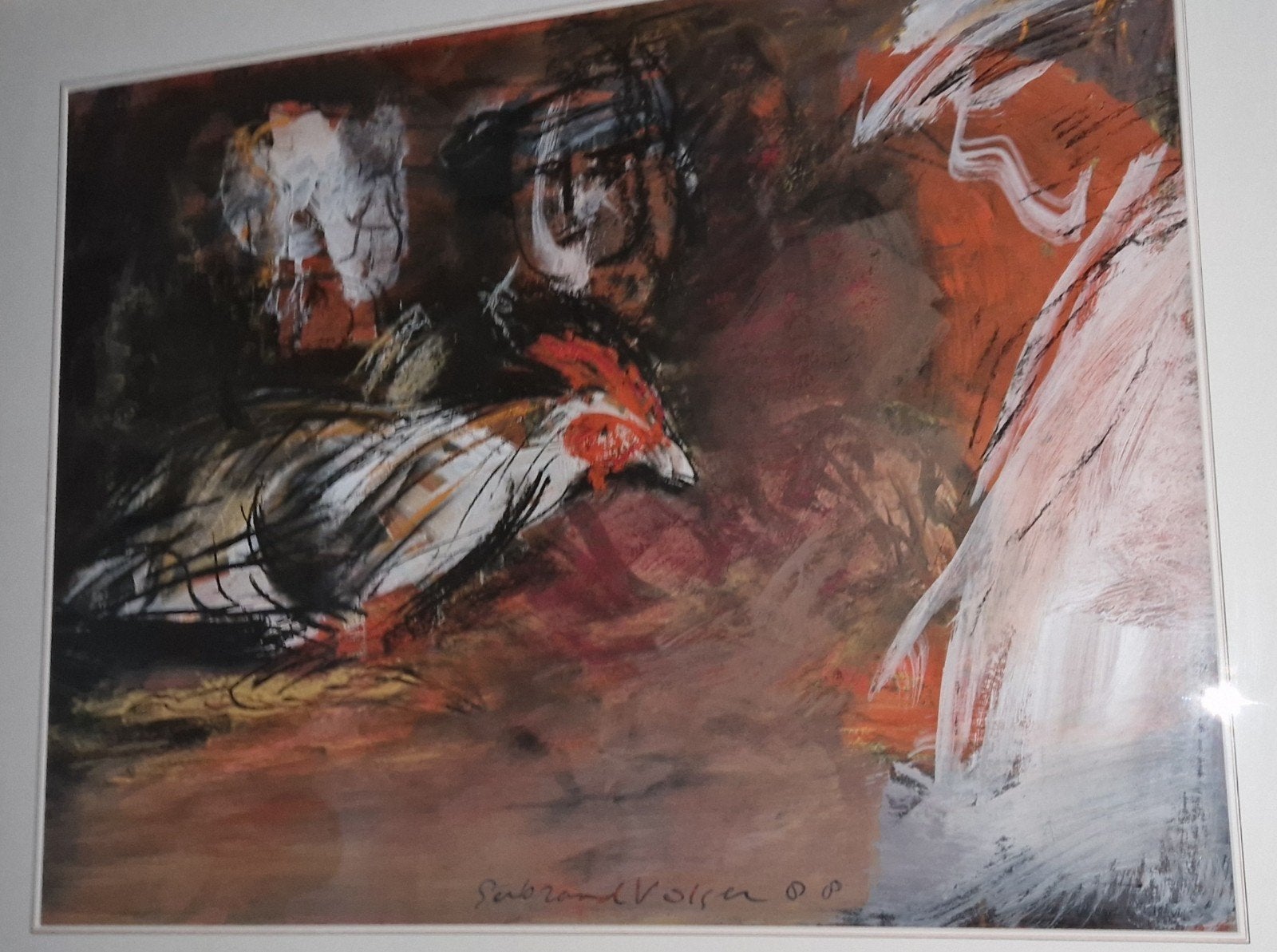 GERBRAND VOLGER "Vechthaan"( Gemengde techniek 1988), Ophalen, Gemengde techniek